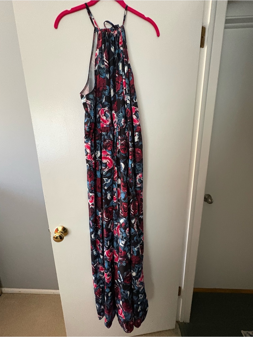 Black Floral Print Maxi Dress